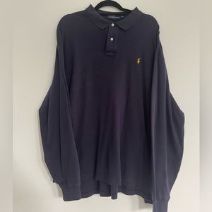 Ralph Lauren Button long sleeve sweatshirt NAVY BLUE